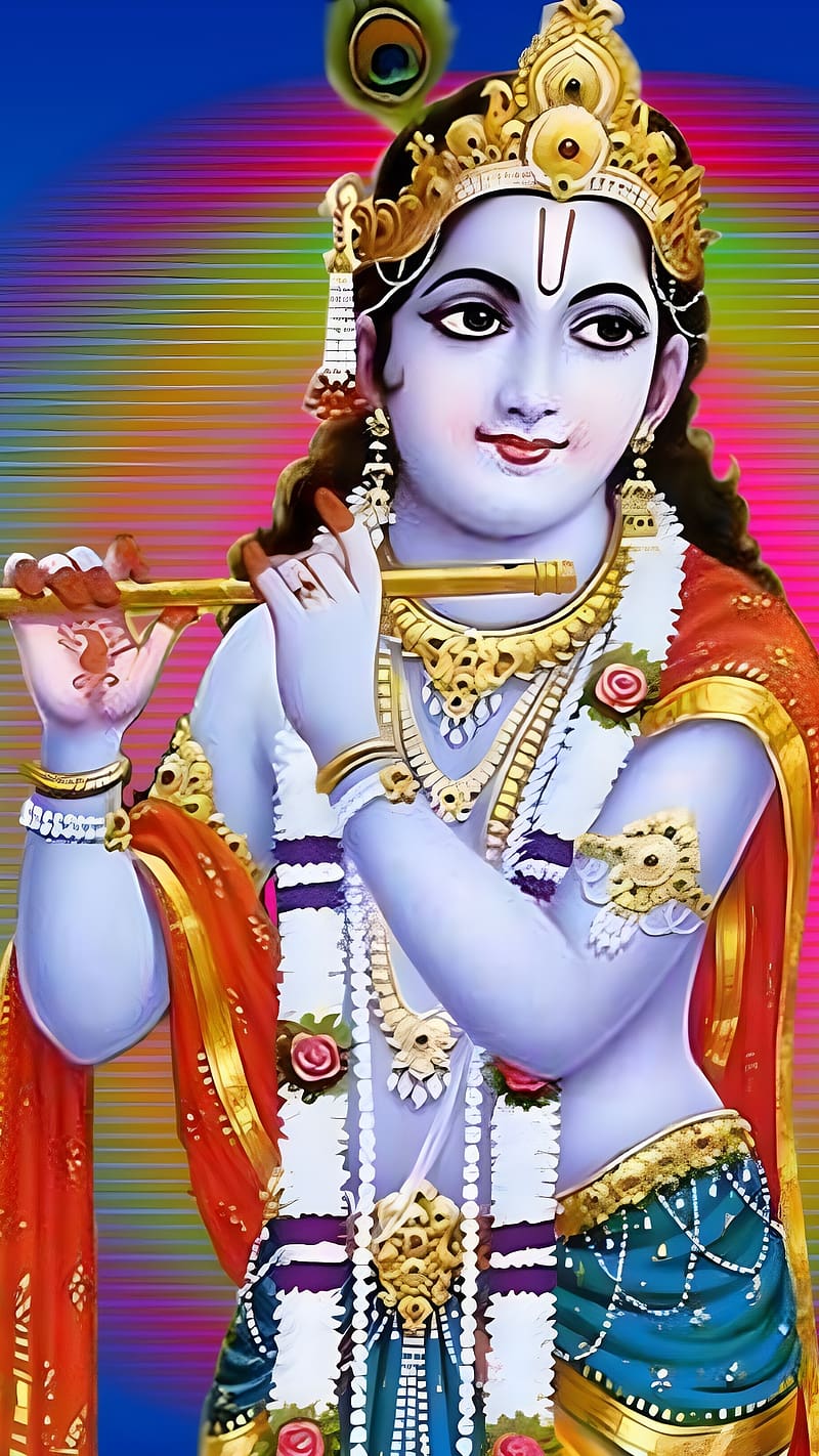 Krishna Ji Ki, Colorful Background, lord, god, kanha ji, HD phone ...