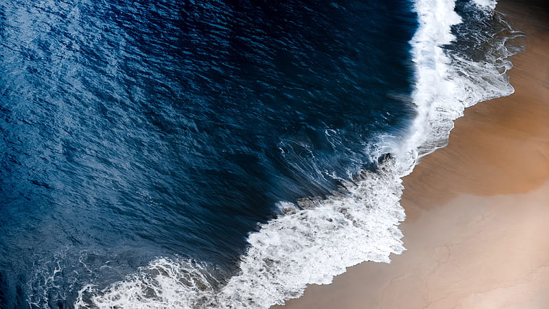 For Computer Aerial View Of Dark Blue Sea With White Wave During Day Time, HD wallpaper