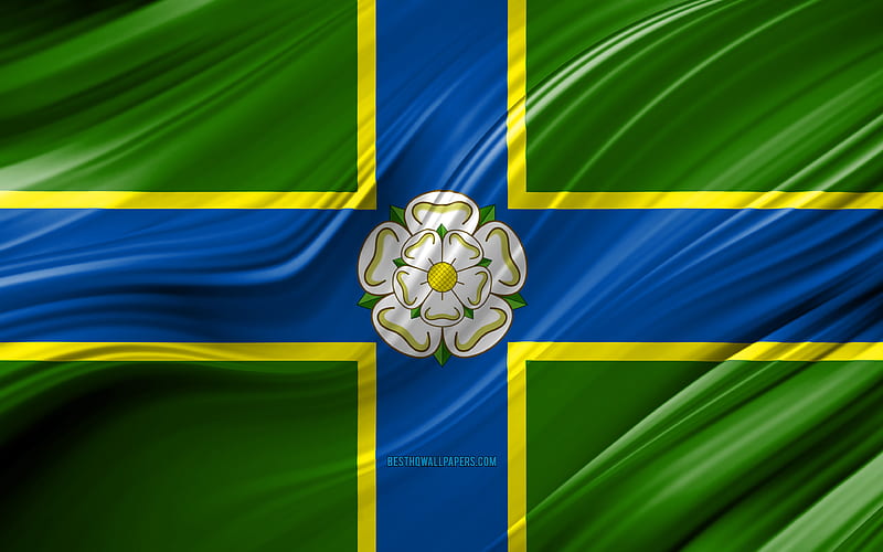 North Riding of Yorkshire flag, english counties, 3D waves, Flag of North Riding, Counties of England, North Riding of Yorkshire County, administrative districts, Europe, England, North Riding of Yorkshire, HD wallpaper