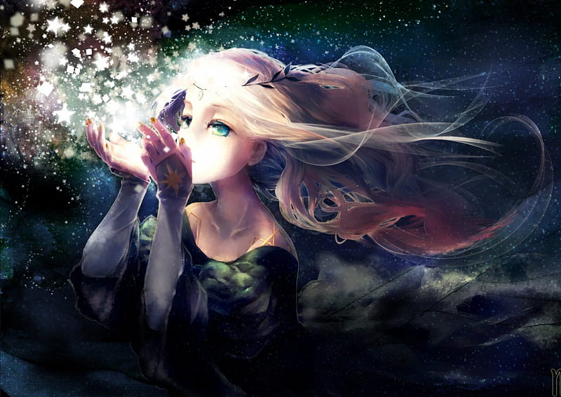 Anime Girl in Magic Forest Wallpapers - Wallpapers Clan