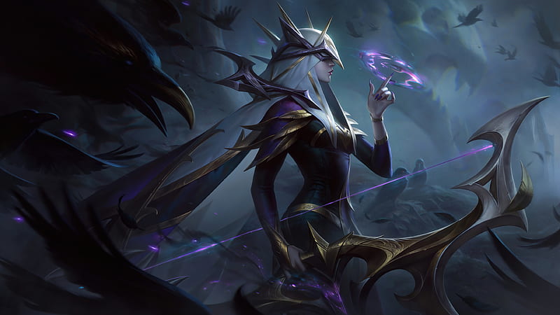 Coven Ashe, riot, game, league of legends, HD wallpaper
