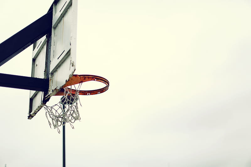 white and red portable basketball hoop at daytime, HD wallpaper