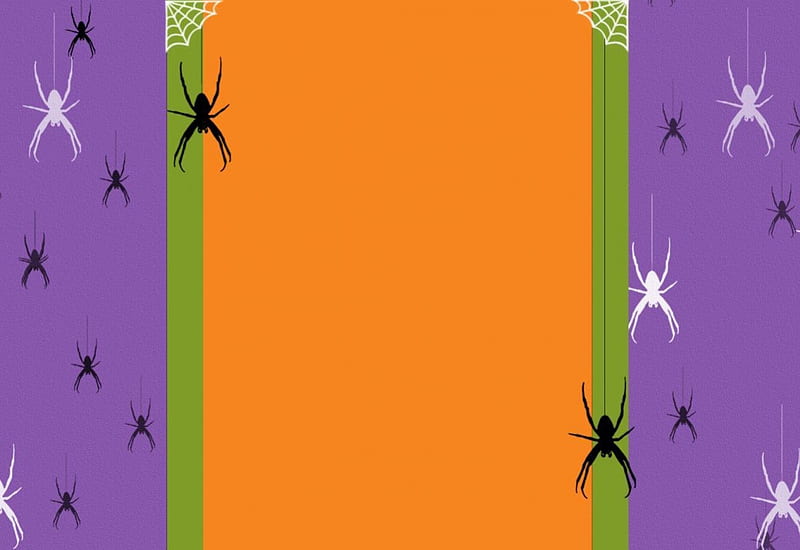 SPIDERS, BLACK, PURPLE, ORANGE, HD wallpaper