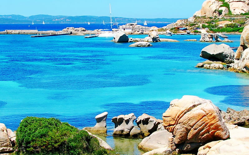 Maddalena National Park coast of Sardinia Italy-natural scenery, HD wallpaper