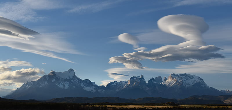 Mountains, Torres del Paine, Cloud , Mountain , Torres del Paine National Park , Chile , Patagonia, HD wallpaper