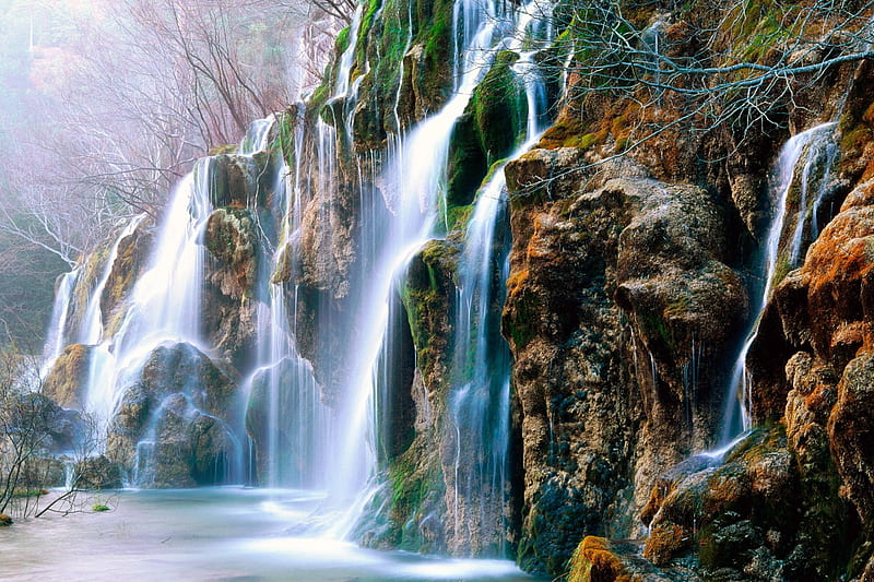 MOUNTAINS WATERFALLS, watercourse, waterfall, nature, water, HD wallpaper |  Peakpx