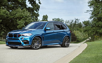 BMW X5M, 2017, F85, Sky Blue X5, luxury sports SUV, German cars, tuning X5, BMW, HD wallpaper