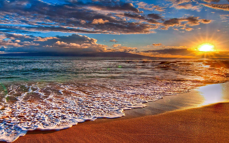 Beach sunset, beach, cool, ocean, nature, sunset, fun, HD wallpaper | Peakpx