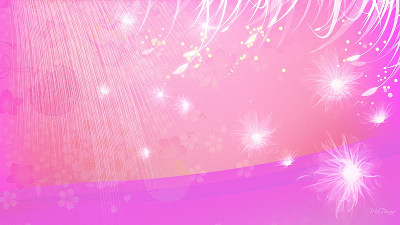 Spriang Shower Abstract, stars, dandelion, firefox persona, spring, rain, abstract, pink, HD wallpaper