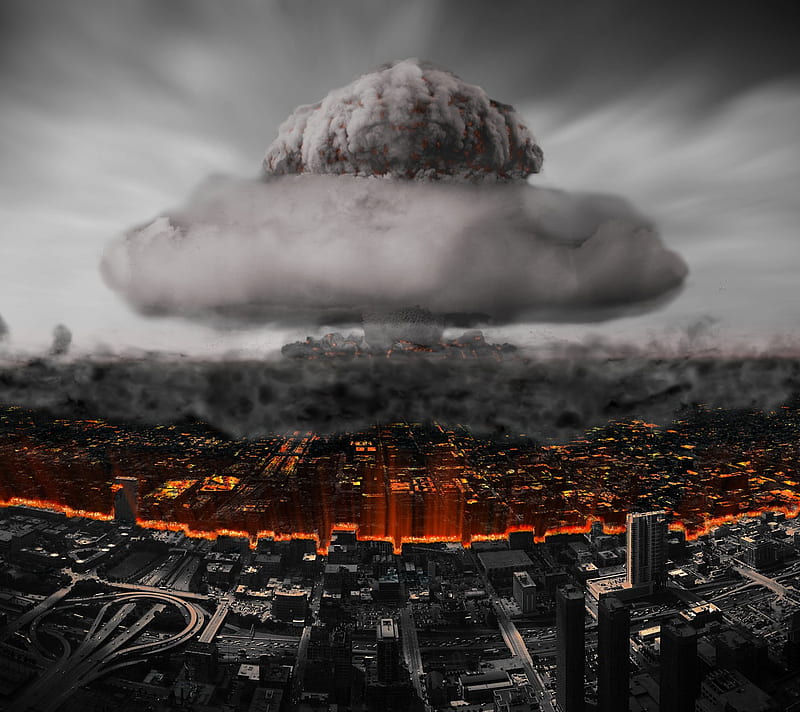 Explosion, bomb, city, nuclear, guerra, HD wallpaper