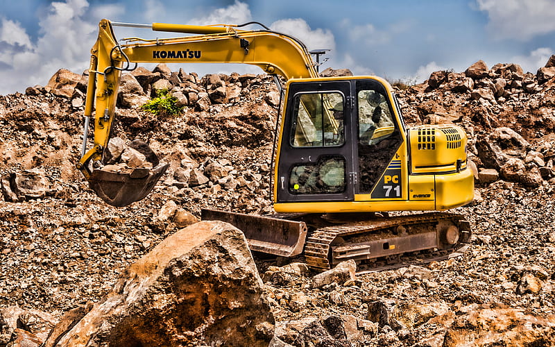 Komatsu PC71 R, multi terrain loader, crawler excavator, construction vehicles, PC71, special equipment, excavators, Komatsu, HD wallpaper