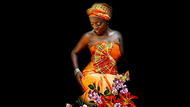 La Femme Headdress 8 African Wrap Turban 1, artistic, pretty, stunning, bold, breathtaking, bonito, woman, women, bright colors, vibrant colors, feminine, lafemme portrait, gorgeous, daring, lafemme headdress, lovely, female, bold colors, creative, girl, african headdress, HD wallpaper