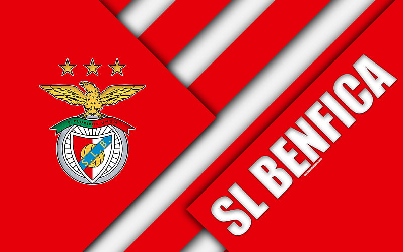 SL Benfica, Portuguese football club logo, material design, red abstraction, Primeira Liga, Lisbon, Portugal, football, Premier League, HD wallpaper