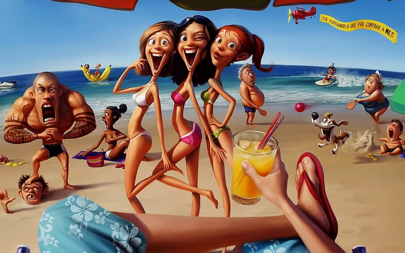 Beach Girls, beach, party, summer, girls, fun, HD wallpaper