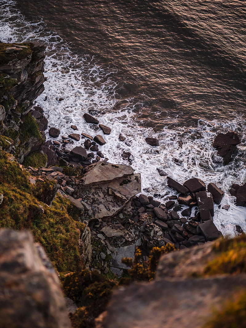 waves, rocks, coast, sea, water, HD phone wallpaper