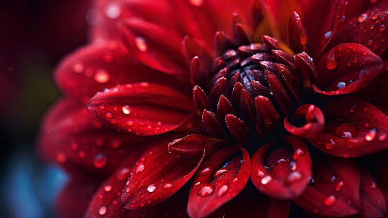 ❤️, Closeup, Dahlia, Flower, Red, HD wallpaper