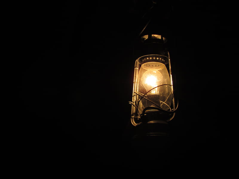 lantern, glow, lamp, black, HD wallpaper