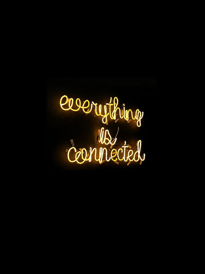 Everything Is Connected Neon Light Signage, HD phone wallpaper