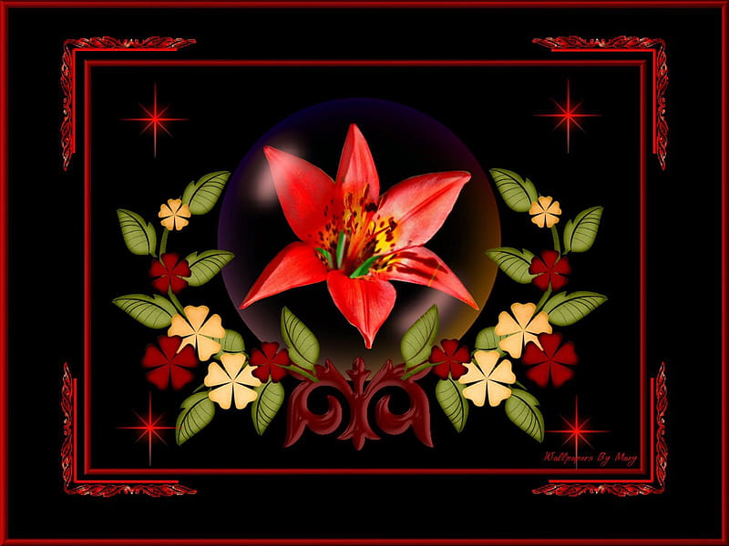 Red Tiger Lily 1600x1200, GlassGlobes, Globes, TigerLilies, Lilies, Lily, Flowers, HD wallpaper