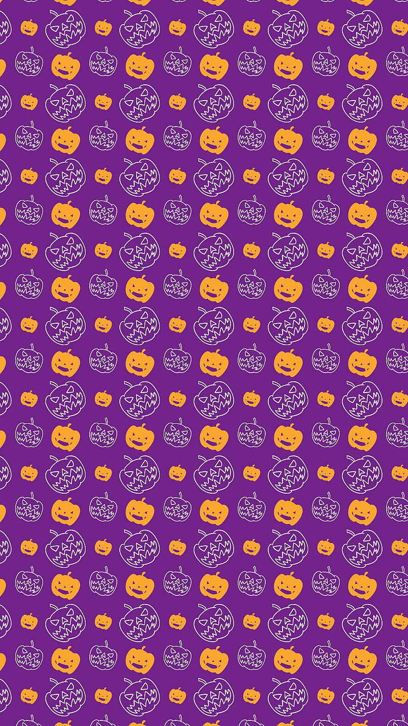 Pumpkin Pattern, cute, halloween, HD phone wallpaper