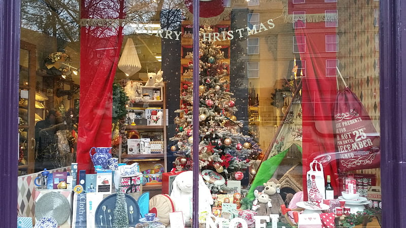 Shop Window, City of Bath, Shopping in Bath at Christmas, Christmas, HD wallpaper