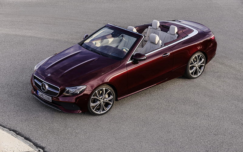 Mercedes-Benz E-class, Cabriolet, 2018, purple E-class Luxury cars, purple cabriolet, German cars, Mercedes, HD wallpaper
