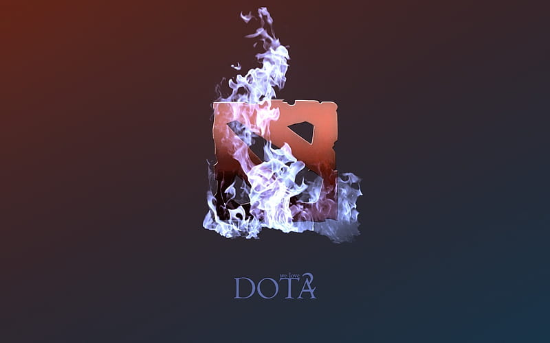 Dota 2, logo, fire, creative, flame, HD wallpaper