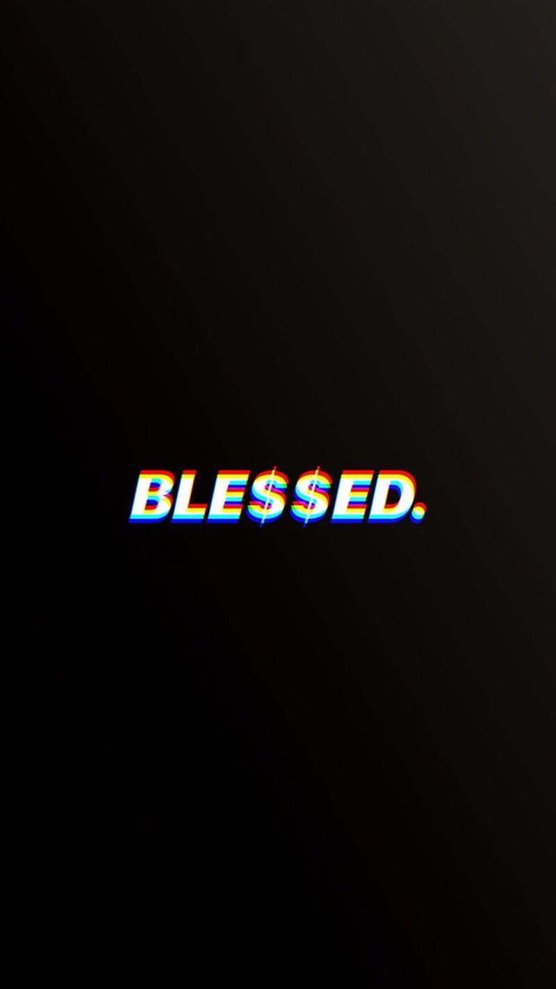 Blessed, black, neon, HD phone wallpaper