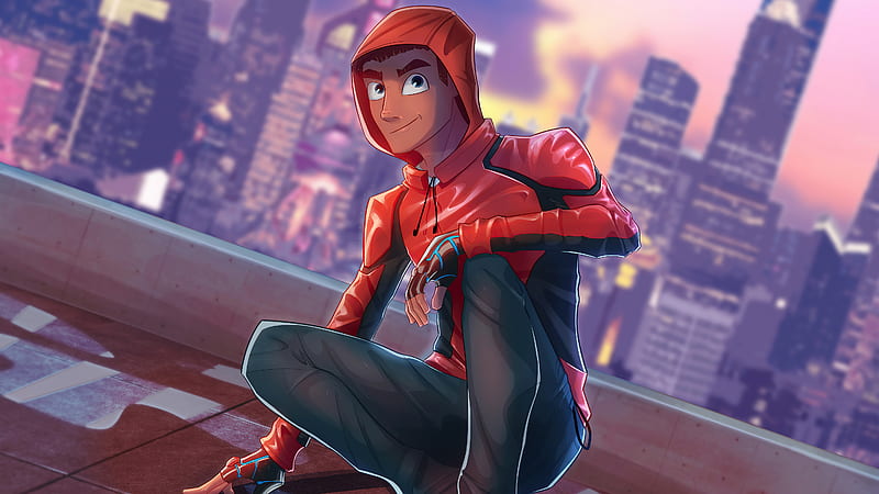 Spiderman On Rooftop No Mask , spiderman, superheroes, artist, artwork, digital-art, artstation, HD wallpaper