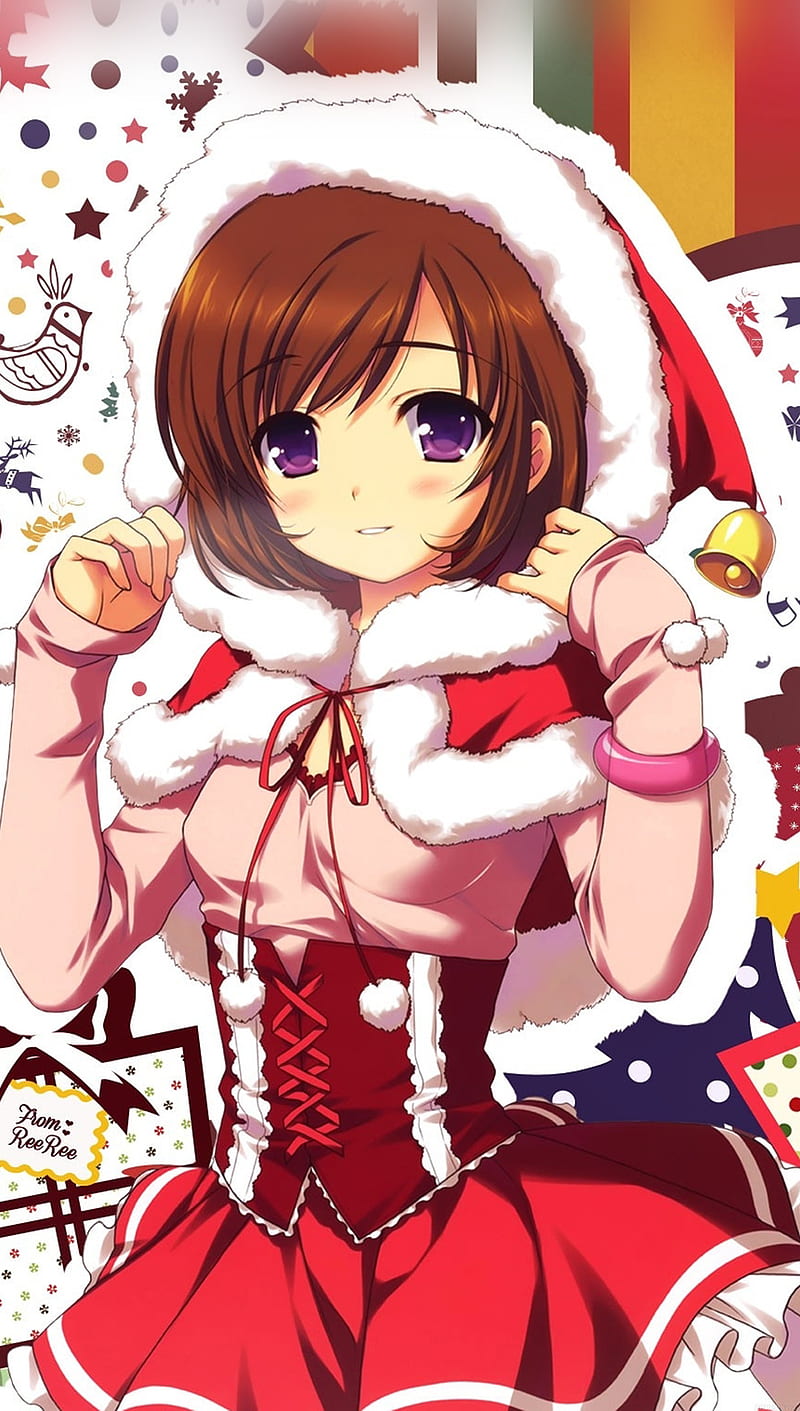 Anime Christmas Girl, HD phone wallpaper | Peakpx