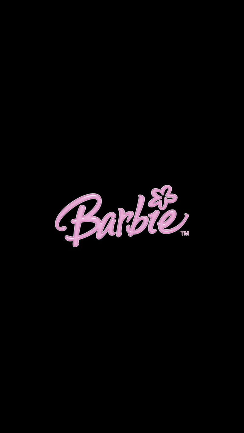 Barbie, amoled, barbie on black, black, dark girl, girl, love, love barbie, mattel, mature, pink, HD phone wallpaper