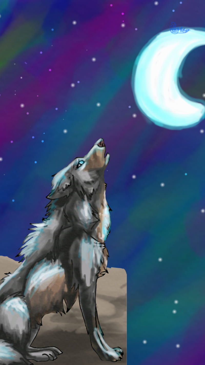 Wolf howling, Wolf wallpaper, Wolf howling at moon