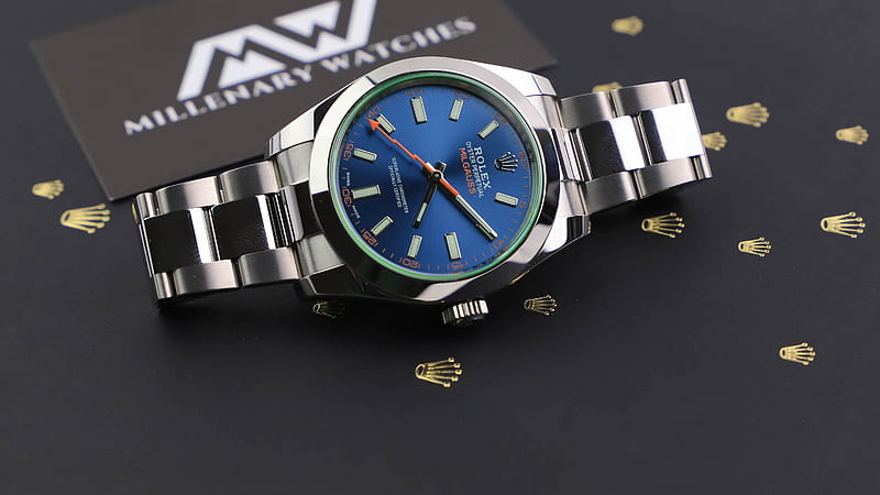 Rolex Oyster Perpetual Blue Dial Watch Rolex, HD wallpaper