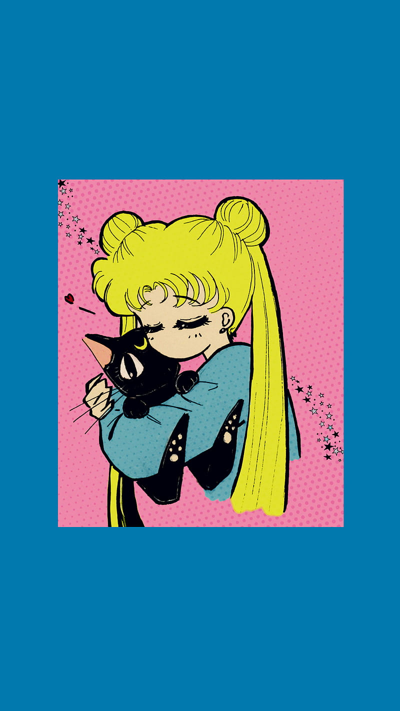 Sailor moon, anime, cat, sailormoon, sweet, HD phone wallpaper
