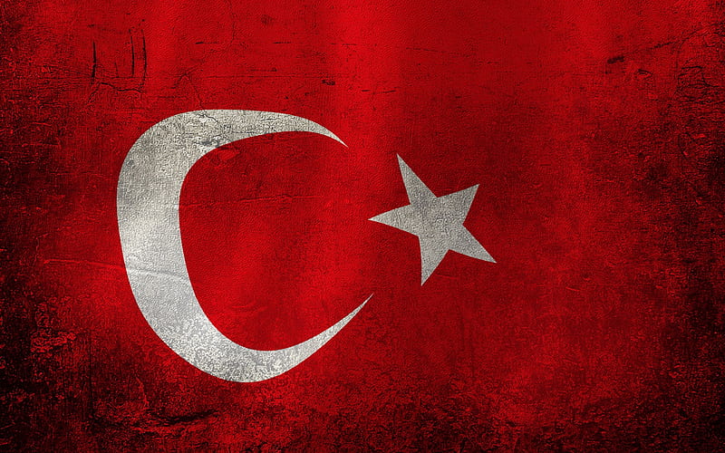 Turkish flag flag of Turkey, grunge, flags, Turkey flag, HD wallpaper