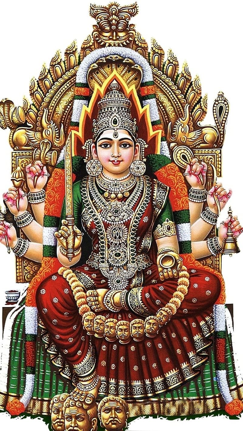 Mariamman , White Background, amman, goddess of rain, HD phone wallpaper