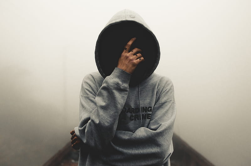 silhouette, hood, hoodie, anonymous, dark, HD wallpaper