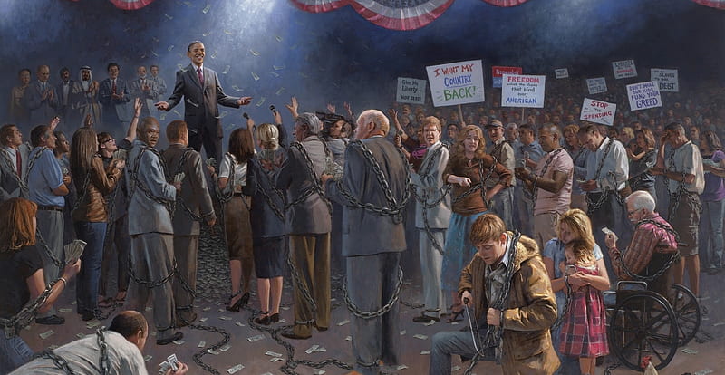 Wake-up, America!, people, art, paintig, barack obama, president, obama, pictura, HD wallpaper
