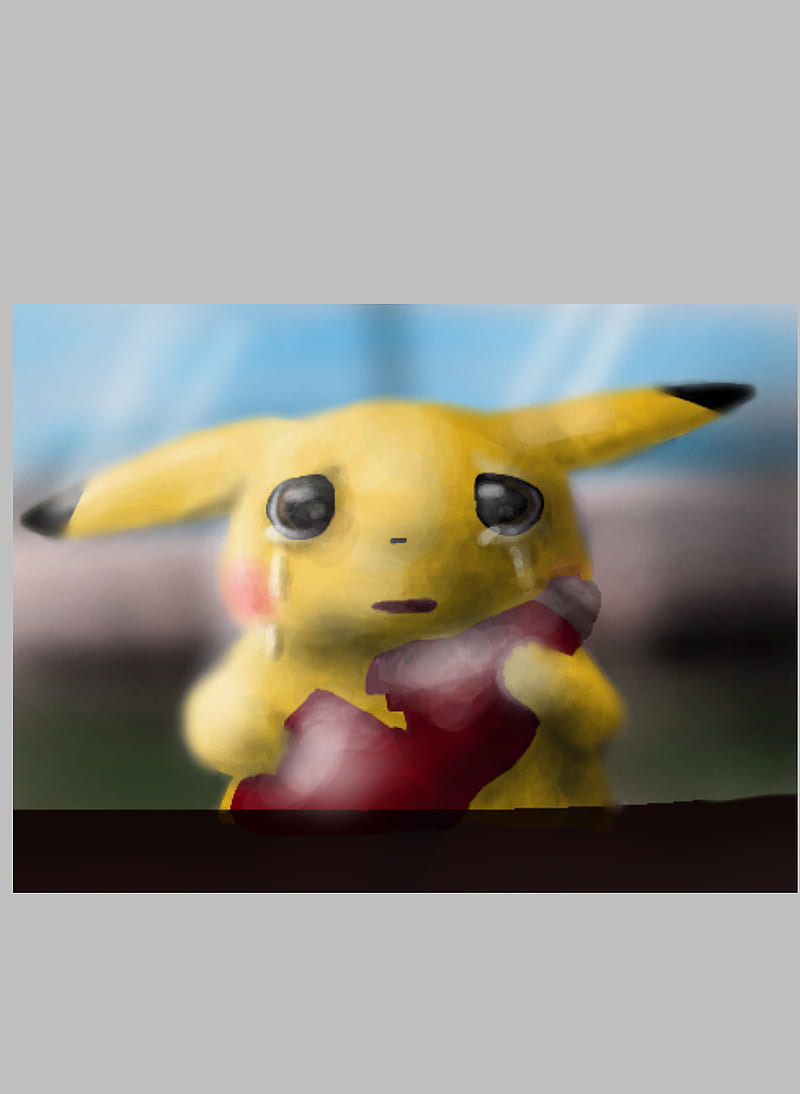 Rip ketchup , pikachu, pokemon, realistic, sad, HD phone wallpaper