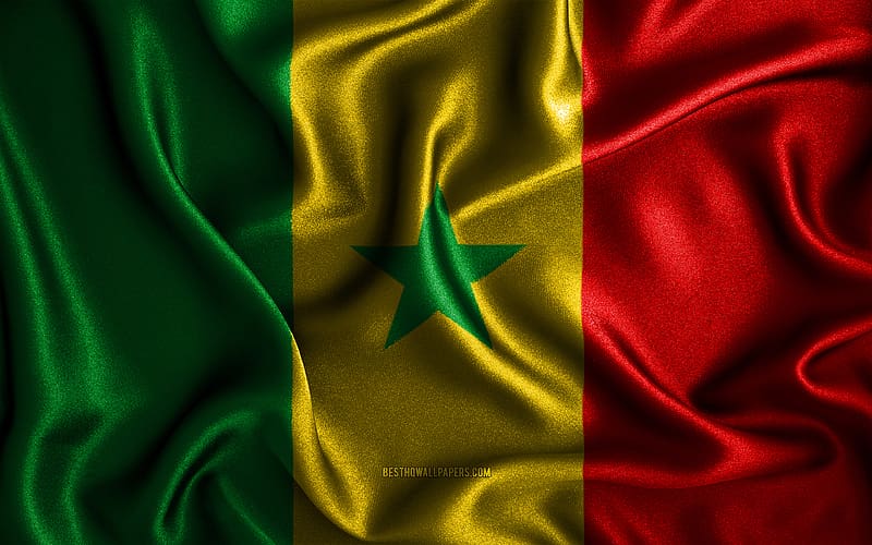 Senegalese flag, , silk wavy flags, African countries, national symbols, Flag of Senegal, fabric flags, Senegal flag, 3D art, Senegal, Africa, Senegal 3D flag for with resolution . High, HD wallpaper