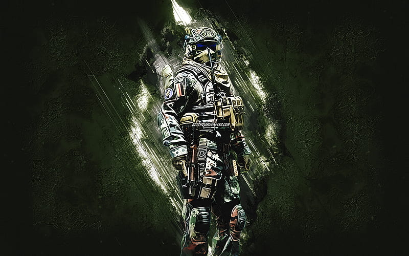 KSK, CSGO agent, Kommando Spezialkrafte, Counter-Strike Global Offensive, green stone background, Counter-Strike, CSGO characters, HD wallpaper