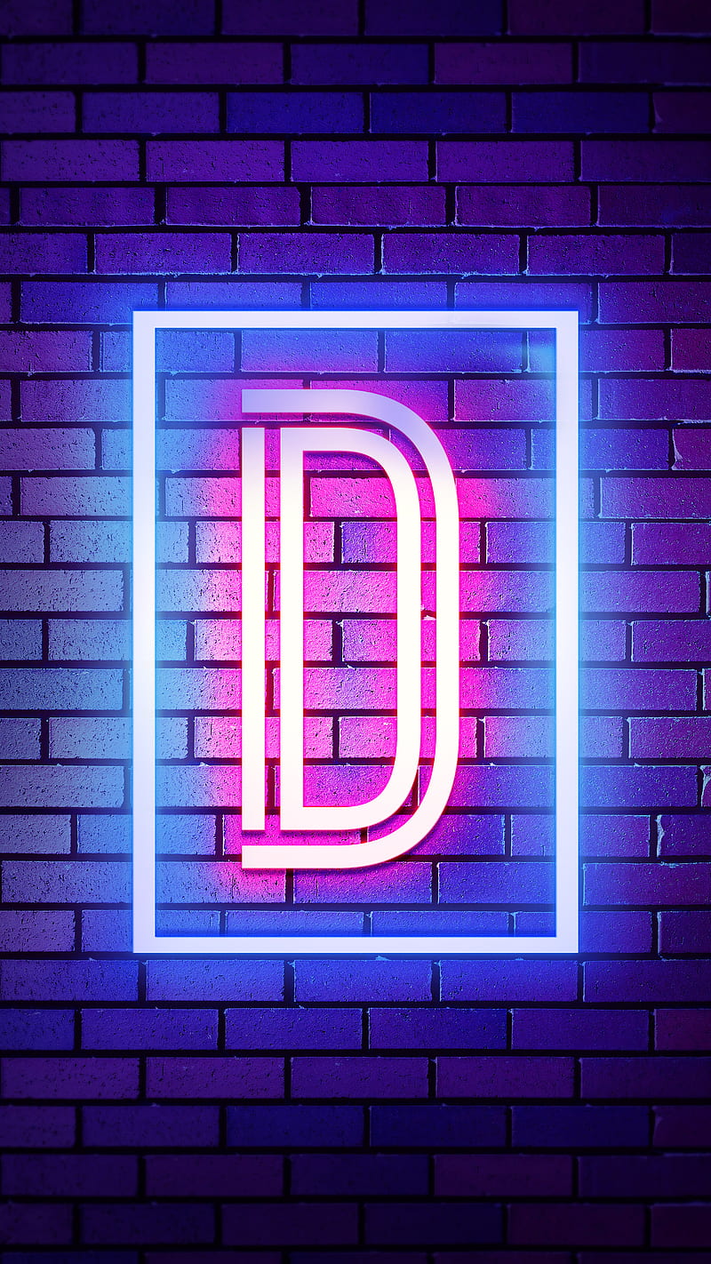 D Neon, D Alphabet, Neon Alphabet, Neon D, HD phone wallpaper