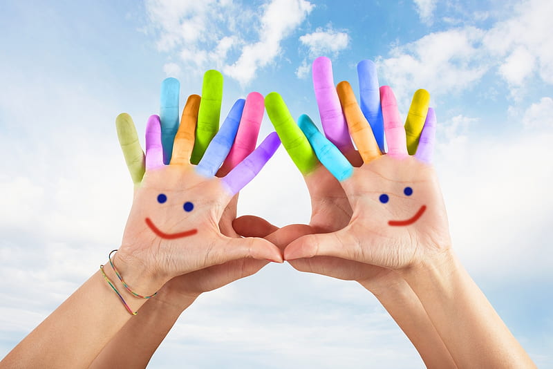 Happy Children's Day!, colorful, children, hand, day, rainbow, smile, happy,  HD wallpaper | Peakpx
