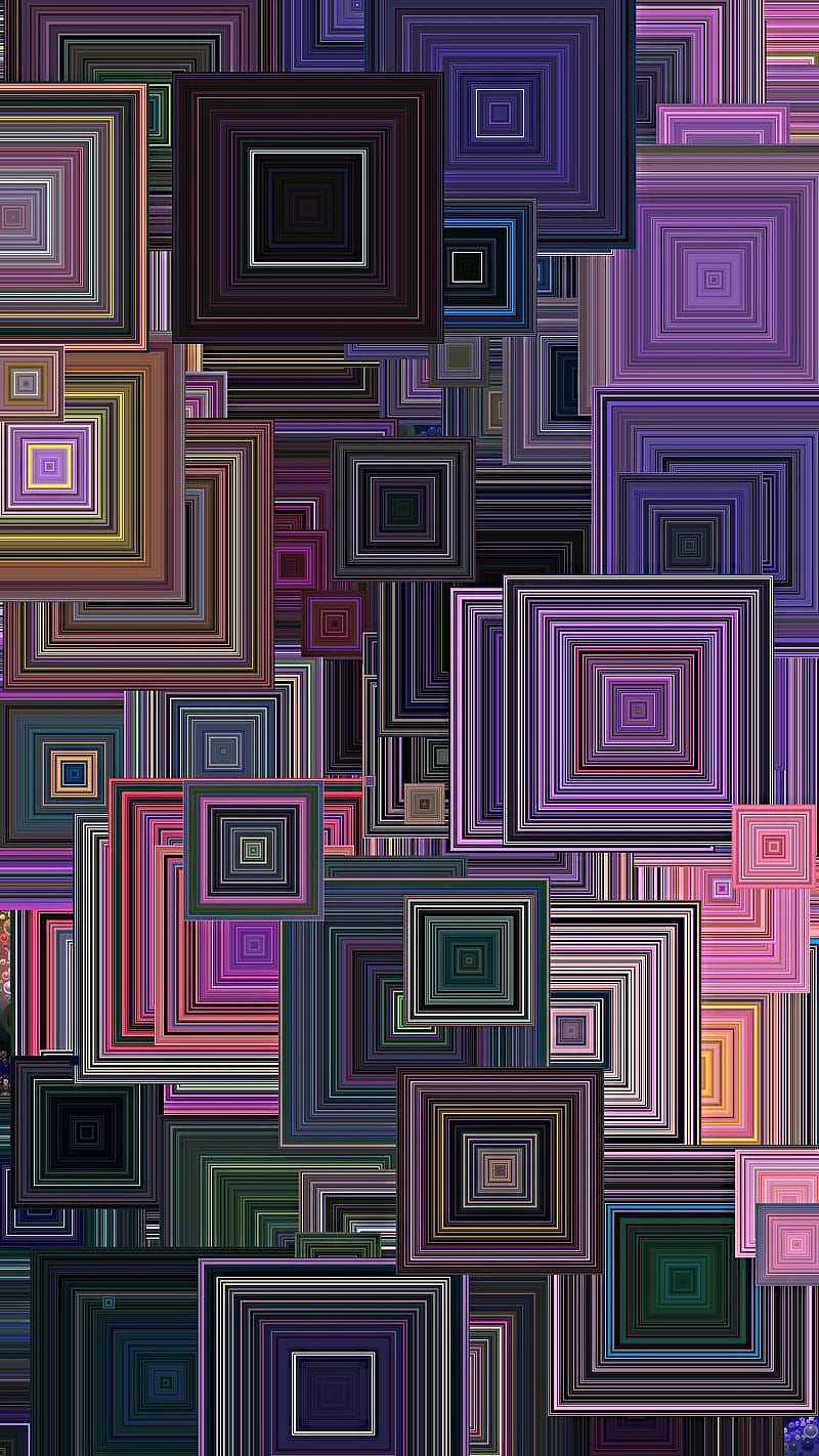 Dark Thistle Mosaic, 8bit, colorful, desenho, pattern, squares, HD phone wallpaper
