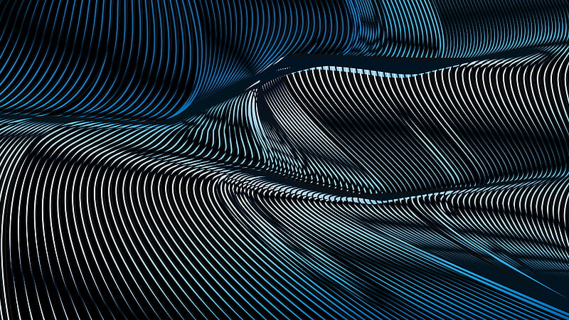 Blue And Black Lines Abstract, HD wallpaper