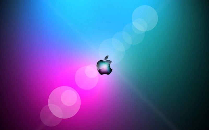 Purple & Teal, apple, mac, logo, HD wallpaper