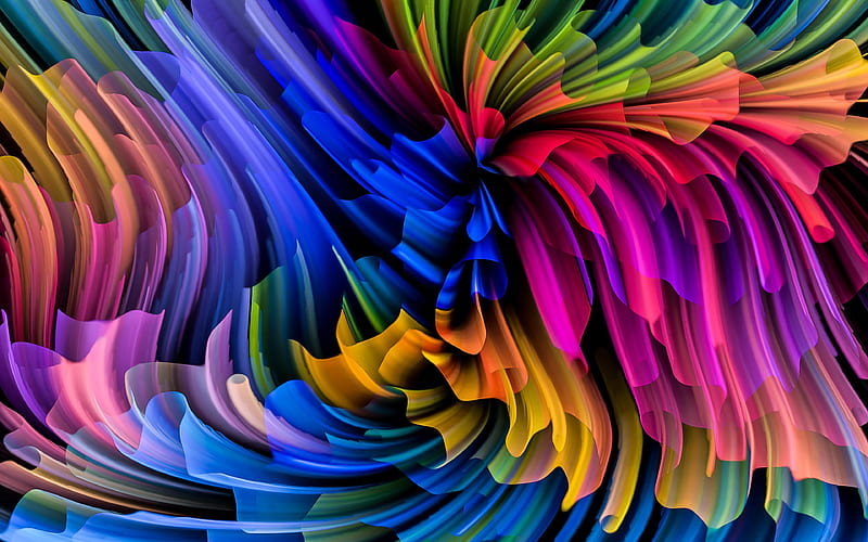colorful abstract waves neon art, creative, colorful backgrounds, colorful waves, wavy backgrounds, colorful wavy background, HD wallpaper
