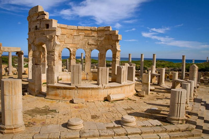 The Leptis Magna Ruins in Libya, Libya, Ancient, Roman, Architecture, HD wallpaper