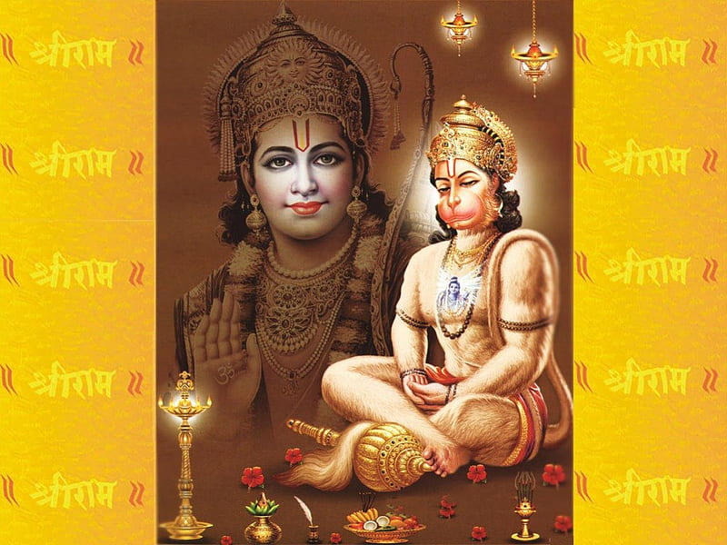 Shri ram and lord hanuman, hanuman, spiritual, devotional, ram, HD wallpaper  | Peakpx