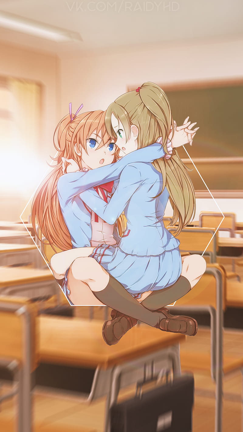 anime girls, anime, -in-, school uniform, HD phone wallpaper